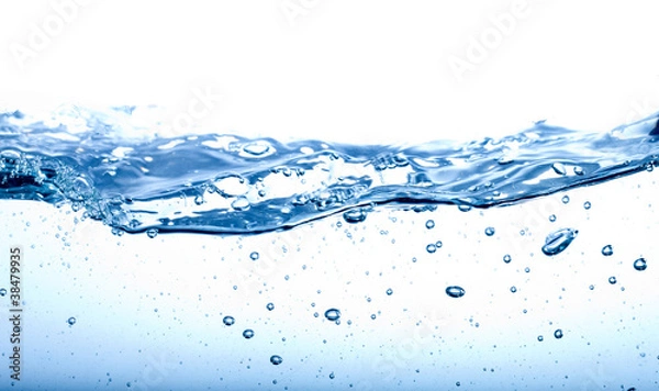 Fototapeta Plusk wody na białym tle.