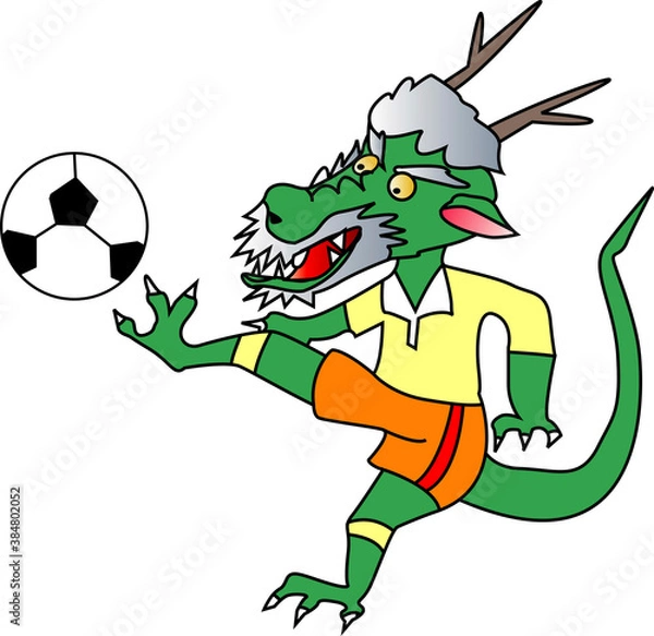 Fototapeta 竜のサッカー