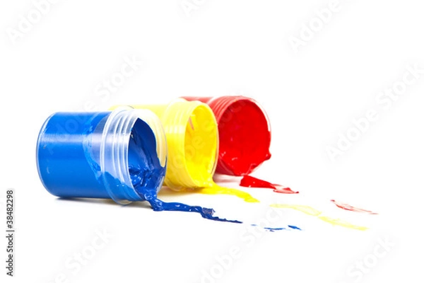 Obraz Color paint on a white background.