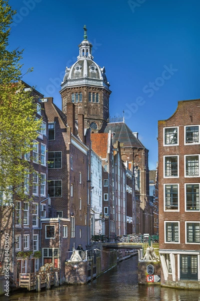 Obraz View of Amsterdam canal
