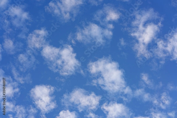 Obraz Beautiful small white clouds floating across the blue sky