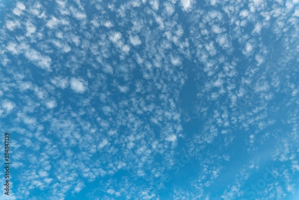 Obraz Beautiful small white clouds floating across the blue sky