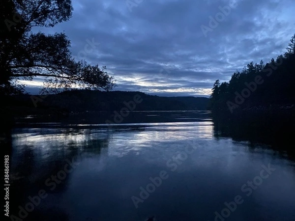 Obraz sunset over the river