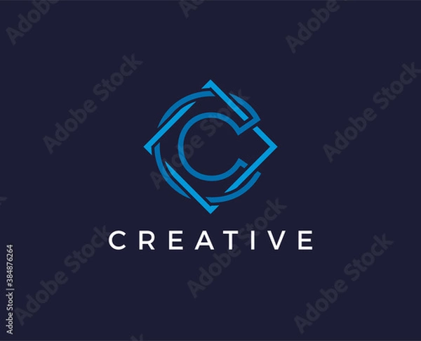 Fototapeta minimal letter c logo template - vector illustration