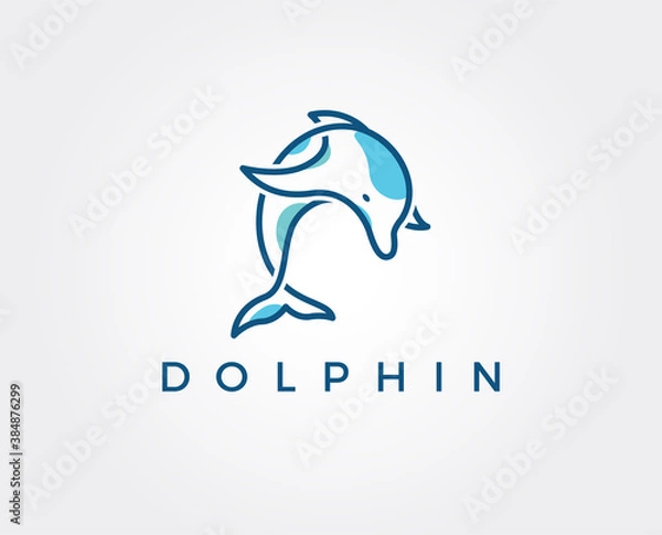 Obraz minimal dolphin logo template - vector illustration