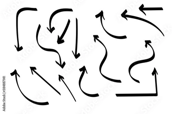 Obraz Doodle symbols. Pointer icons. Pointer graphic symbols.