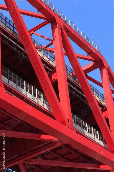 Fototapeta 阪神高速湾岸線の鉄橋