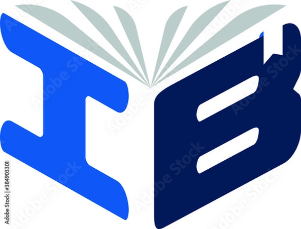 Obraz ib Initial letter book  logo vector concept. education icon