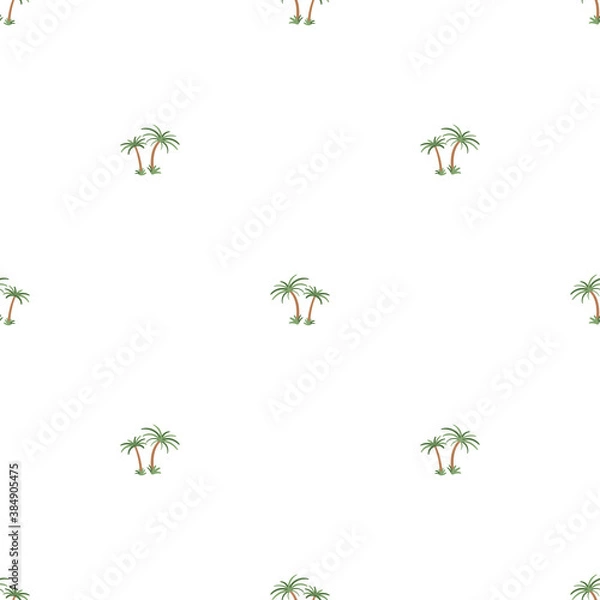 Obraz Cool palm tree icon seamless pattern in vector illustration