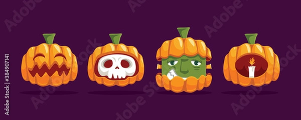 Obraz Halloween Pumpkin illustrations