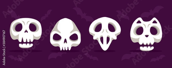 Obraz Halloween Skull Illustrations editable