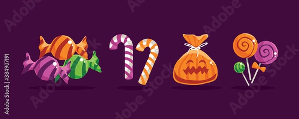 Obraz Halloween Candy Illustrations editable