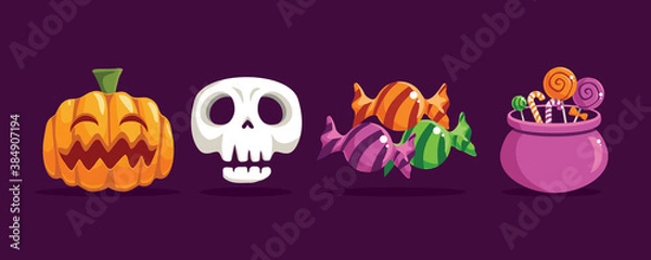 Obraz Halloween illustrations set editable