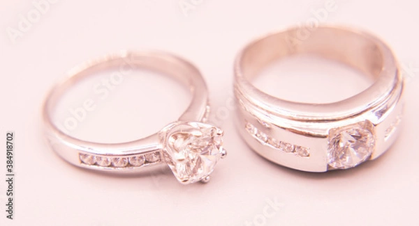 Obraz The diamond silver ring for wedding 
