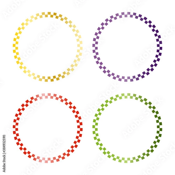 Obraz チェッカー模様の丸フレーム