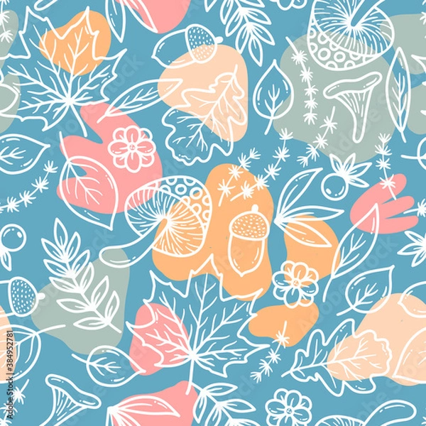 Fototapeta Floral cololrful seamless vector pattern