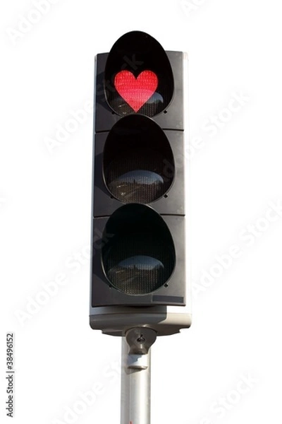 Fototapeta Feu rouge à la Saint Valentin