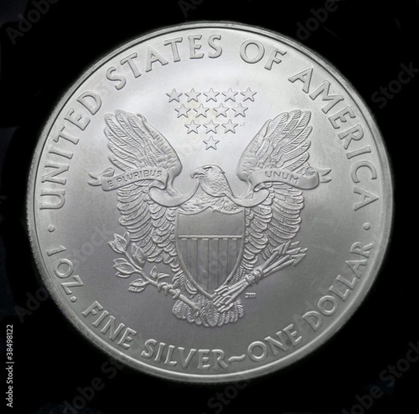 Obraz American silver eagle dollar coin