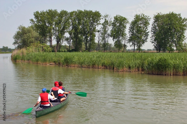 Fototapeta Canoa sul Mincio