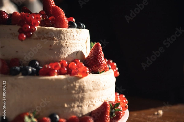 Fototapeta Strawberry Berry Cake