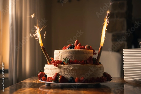 Fototapeta Die sprühende Torte 