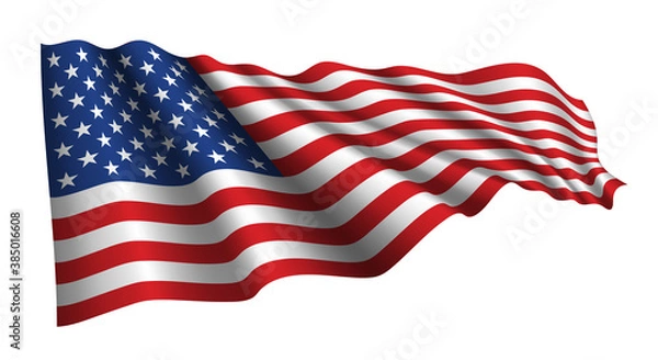 Obraz United States Flag Vector Closeup Illustration	
