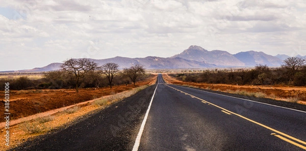 Obraz Kenya roads to open space, mountains