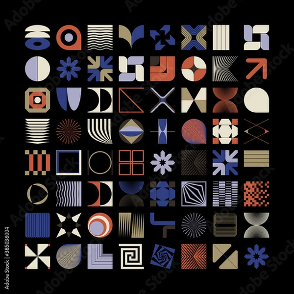 Fototapeta Kolekcja kształtów geometrycznych wektor i elementy formy Logo streszczenie modernizmu