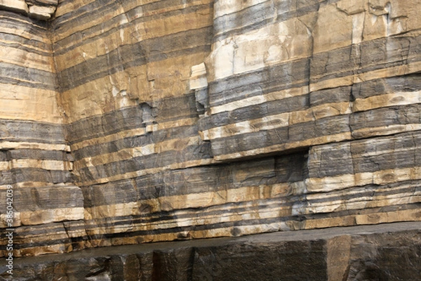 Fototapeta ホルンフェルス断層の岩肌