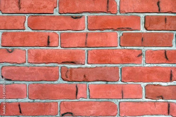 Obraz old rough red brick wall