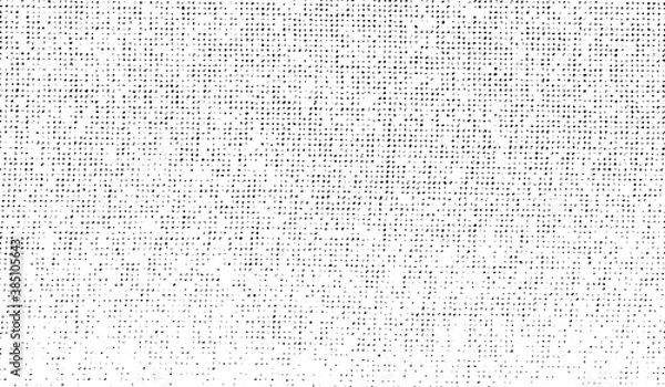 Fototapeta Vector fabric texture. Distressed texture of weaving fabric. Grunge background. Abstract halftone vector illustration. Overlay to create interesting effect and depth. Black isolated on white. EPS10.