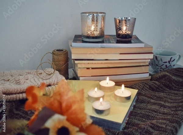 Obraz Velas e livros