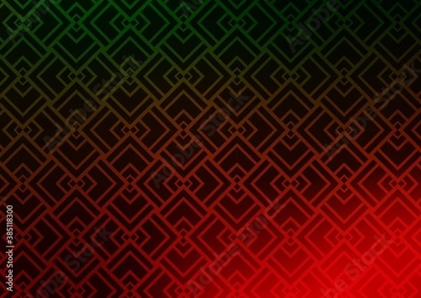 Fototapeta Dark Green, Red vector backdrop with long lines.