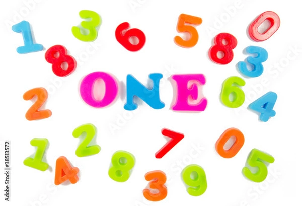 Fototapeta number one surrounded by other numbers