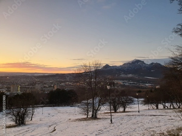 Obraz sunset in the mountains