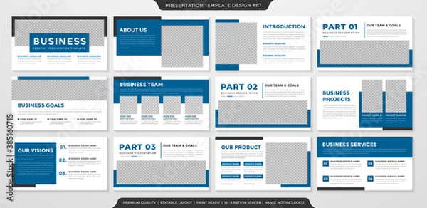 Fototapeta set of business presentation template with clean style and minimalist concept use for annual report and business profile