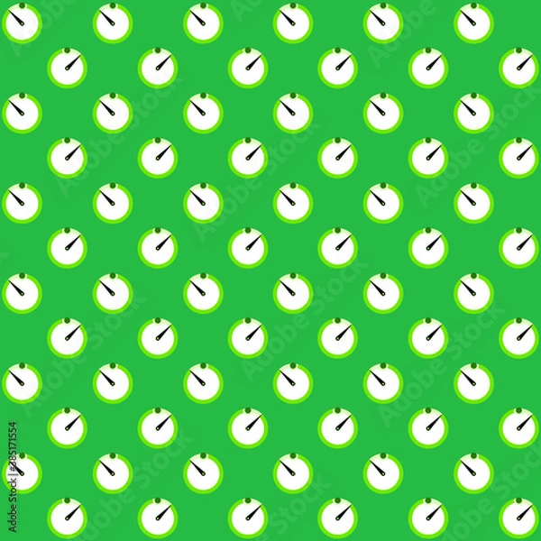 Obraz green white stop clock with needle pointer on a dark green background repeat pattern