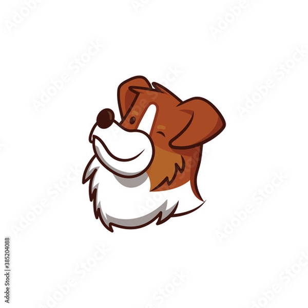 Obraz A Small Dog with Blinking Eyes Vector Illustration