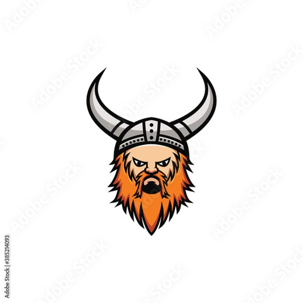 Obraz Orange Haired Viking Mascot Illustration