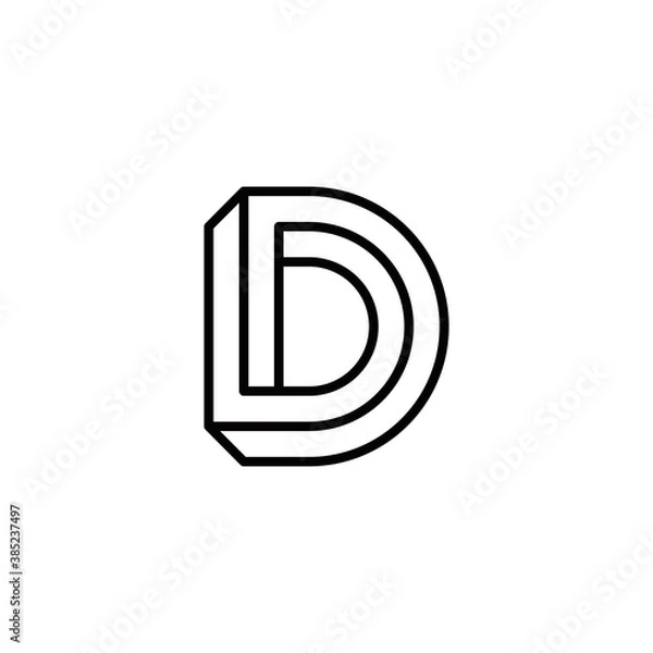 Obraz d initial 3d logo design vector graphic idea creative