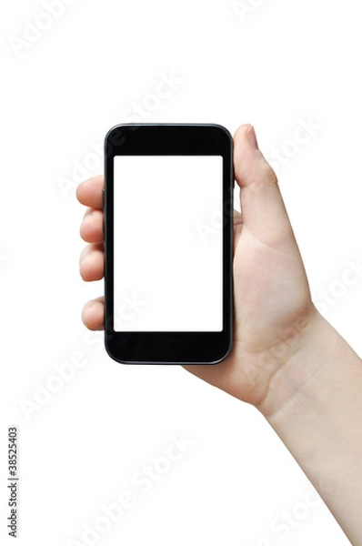 Obraz Holding big touchscreen smart phone
