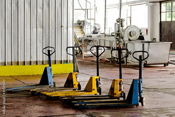 Obraz Five manual forklifts