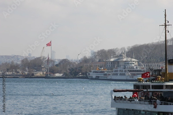 Obraz boats in the harbor Istambul