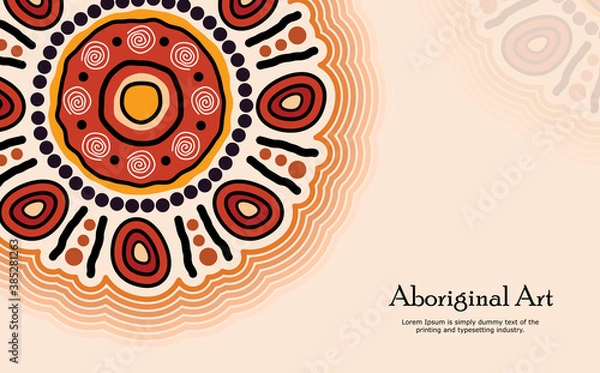 Obraz Aboriginal dot art banner background