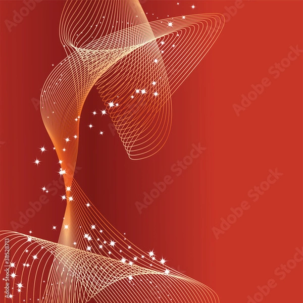 Fototapeta Abstract red wave
