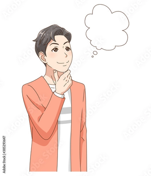 Obraz 笑顔で想像する男性