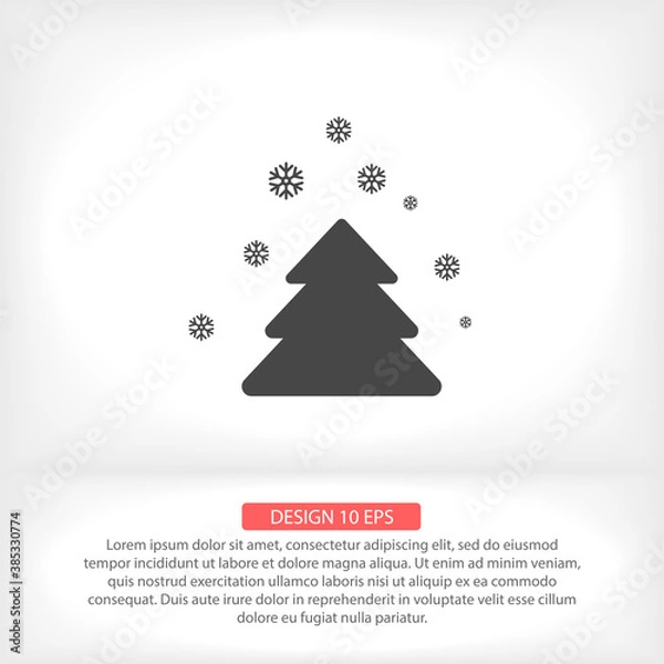 Fototapeta Christmas tree vector icon , lorem ipsum Flat design