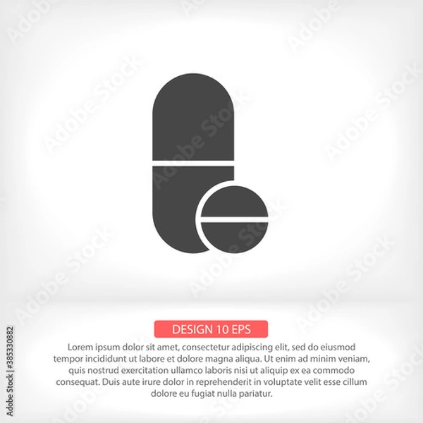 Fototapeta Pills  vector icon , lorem ipsum Flat design