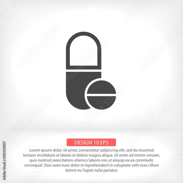 Fototapeta Pills  vector icon , lorem ipsum Flat design