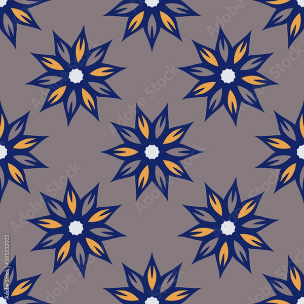 Fototapeta Decorative seamless pattern with beautiful flowers texture designs can be used for backgrounds, motifs, home textile, wallpapers, fabrics, gift wrapping, templates. Design Paper For Scrapbook. Vector.